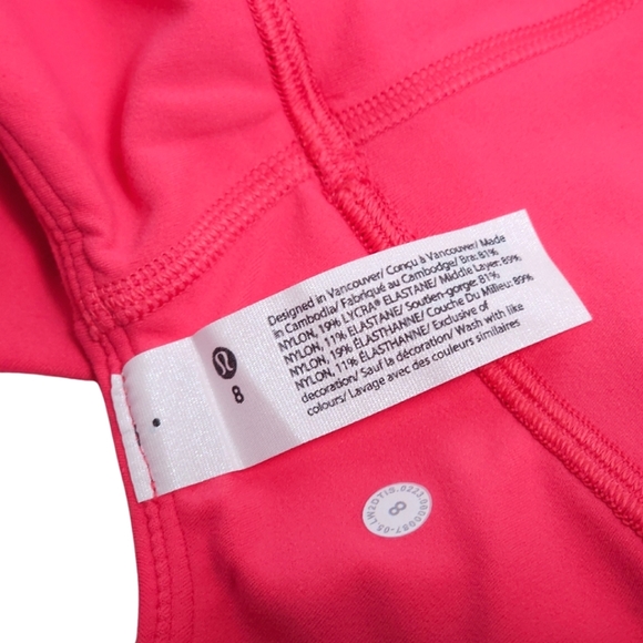 Lululemon Align V-Neck Bra Light Support A/B Cup Size 8 Lipgloss Pink - Picture 6 of 10